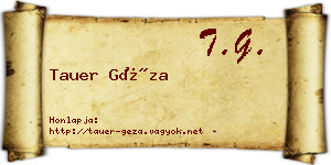Tauer Géza névjegykártya